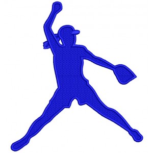 Softball Player Swinging Ball Sports Filled Machine Embroidery Design Digitized Pattern